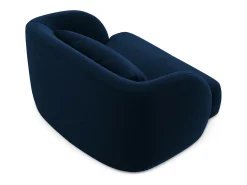 Cosmopolitan Design - Poltrona "Tulum" em veludo azul real - 103x90x70cm