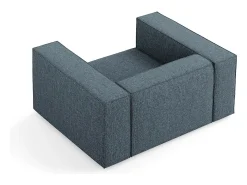 Cosmopolitan Design - Poltrona "Arendal" em tecido chenille azul real - 124x102x70cm