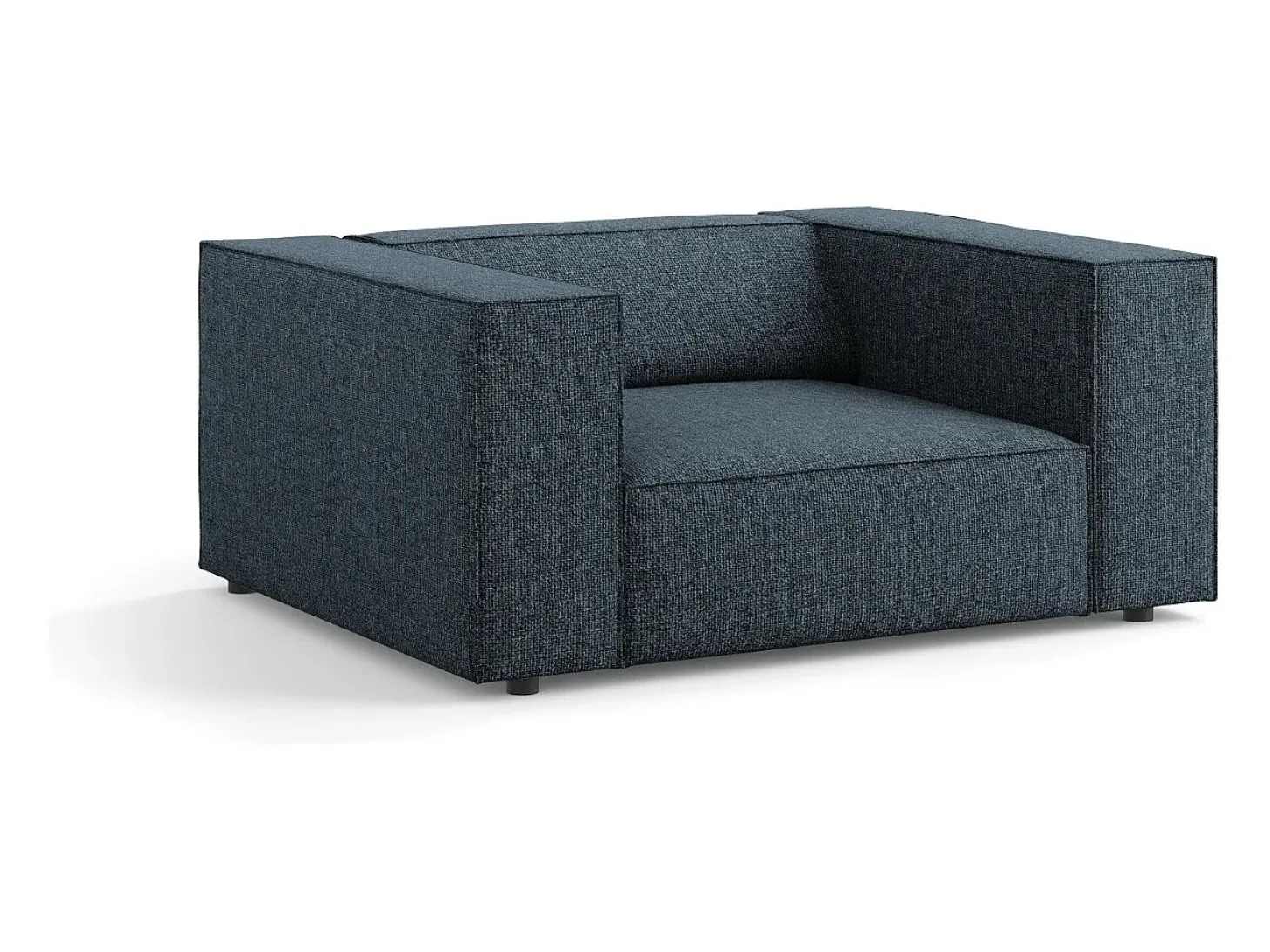 Cosmopolitan Design - Poltrona "Arendal" em tecido chenille azul real - 124x102x70cm