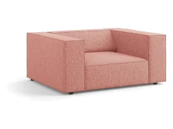 Cosmopolitan Design - Poltrona "Arendal" em tecido chenille rosa - 124x102x70cm