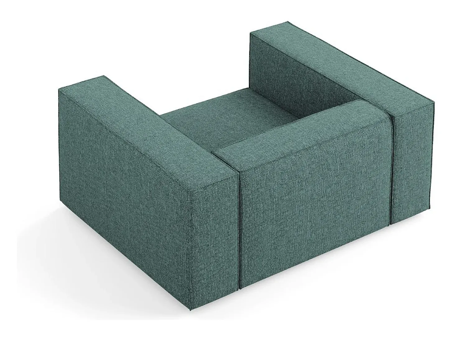 Cosmopolitan Design - Poltrona "Arendal" em tecido chenille petróleo - 124x102x70cm