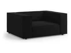 Cosmopolitan Design - Poltrona "Arendal" em veludo preto - 124x102x70cm
