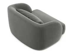 Cosmopolitan Design - Poltrona "Tulum" em veludo cinza claro - 103x90x70cm
