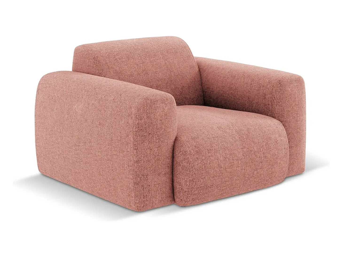 Cosmopolitan Design - Poltrona "Nolio" 2 lugares em tecido chenille rosa - 105x95x72cm