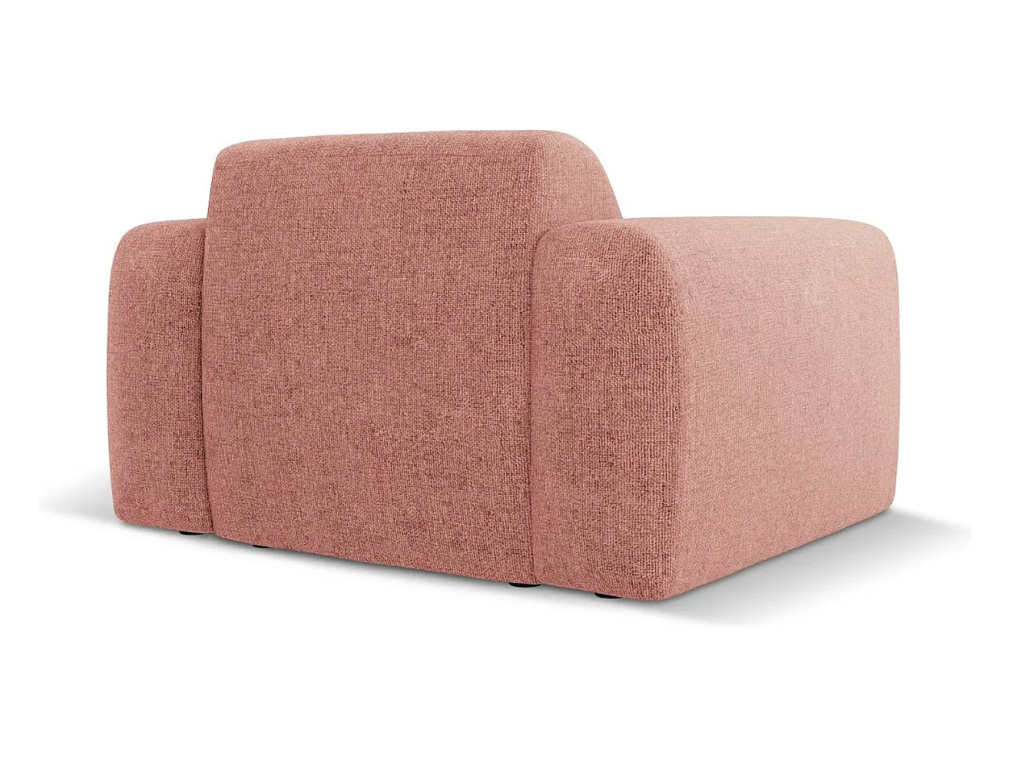 Cosmopolitan Design - Poltrona "Nolio" 2 lugares em tecido chenille rosa - 105x95x72cm