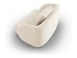 Cosmopolitan Design - Poltrona "Tulum" em tecido chenille bege claro - 103x90x70cm