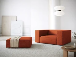 Cosmopolitan Design - Poltrona "Arendal" em tecido chenille terracota - 124x102x70cm