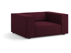 Cosmopolitan Design - Poltrona "Arendal" em tecido chenille com efeito canelado rubi - 124x102x70cm