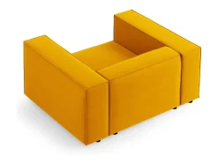 Cosmopolitan Design - Poltrona "Arendal" em veludo amarelo - 124x102x70cm