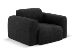 Cosmopolitan Design - Poltrona "Nolio" 2 lugares em tecido chenille preto - 105x95x72cm