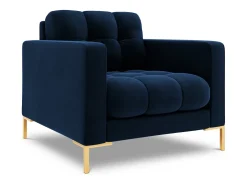 Cosmopolitan Design - Poltrona "Bali" em veludo azul real - 87x92x75cm