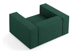 Cosmopolitan Design - Poltrona "Arendal" em tecido chenille com efeito canelado verde garrafa - 124x102x70cm