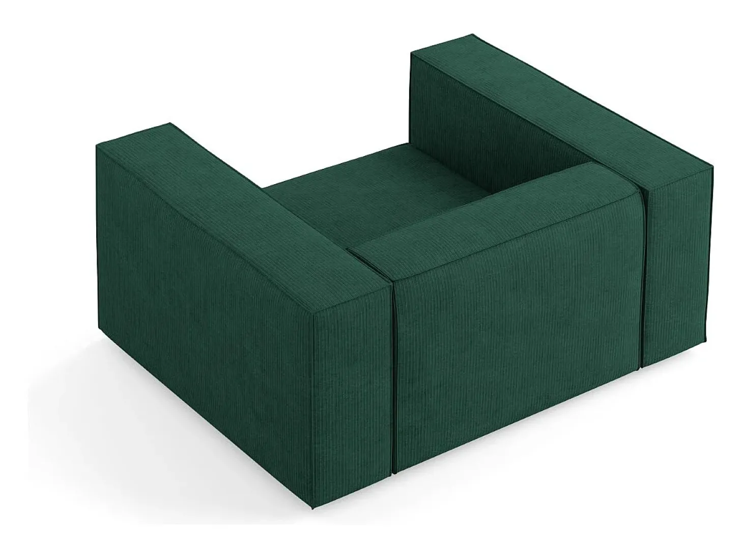 Cosmopolitan Design - Poltrona "Arendal" em tecido chenille com efeito canelado verde garrafa - 124x102x70cm