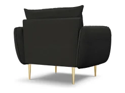 Cosmopolitan Design - Poltrona "Vienna" em tecido bouclé preto - 97x94x95cm