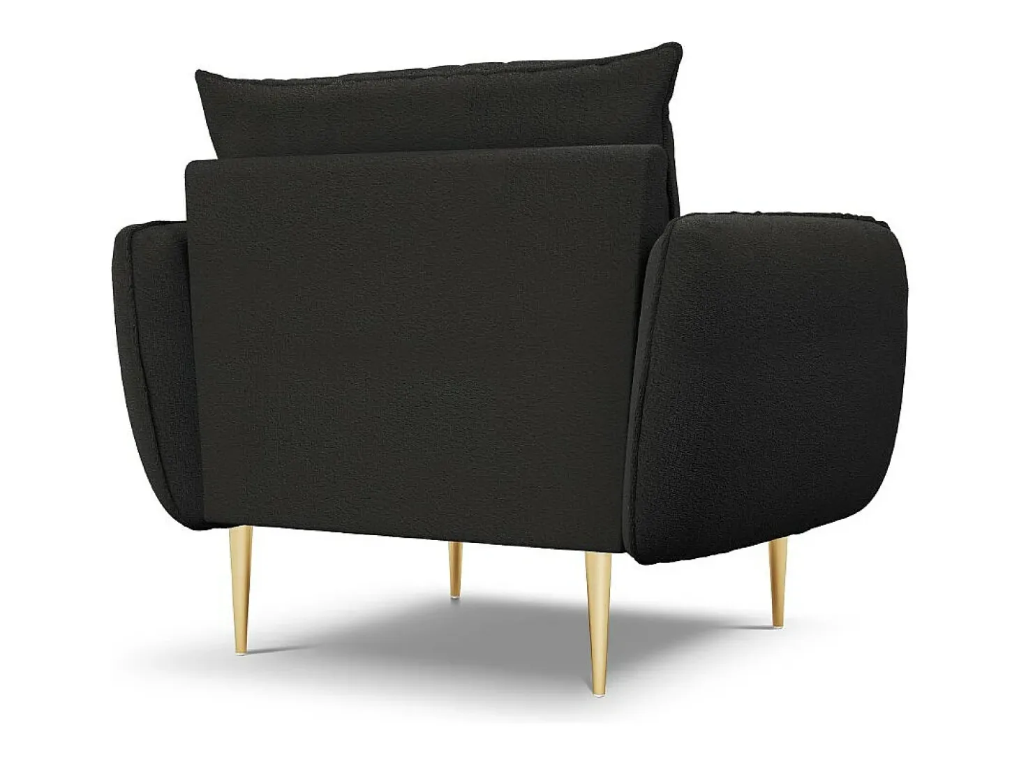 Cosmopolitan Design - Poltrona "Vienna" em tecido bouclé preto - 97x94x95cm