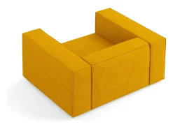 Cosmopolitan Design - Poltrona "Arendal" em tecido chenille com efeito canelado mostarda - 124x102x70cm
