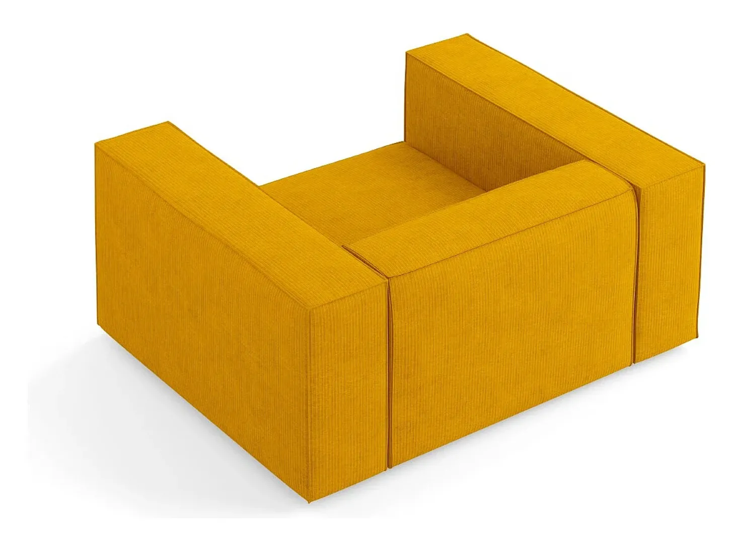 Cosmopolitan Design - Poltrona "Arendal" em tecido chenille com efeito canelado mostarda - 124x102x70cm