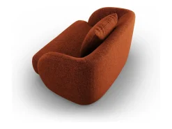 Cosmopolitan Design - Poltrona "Tulum" em tecido chenille terracota - 103x90x70cm