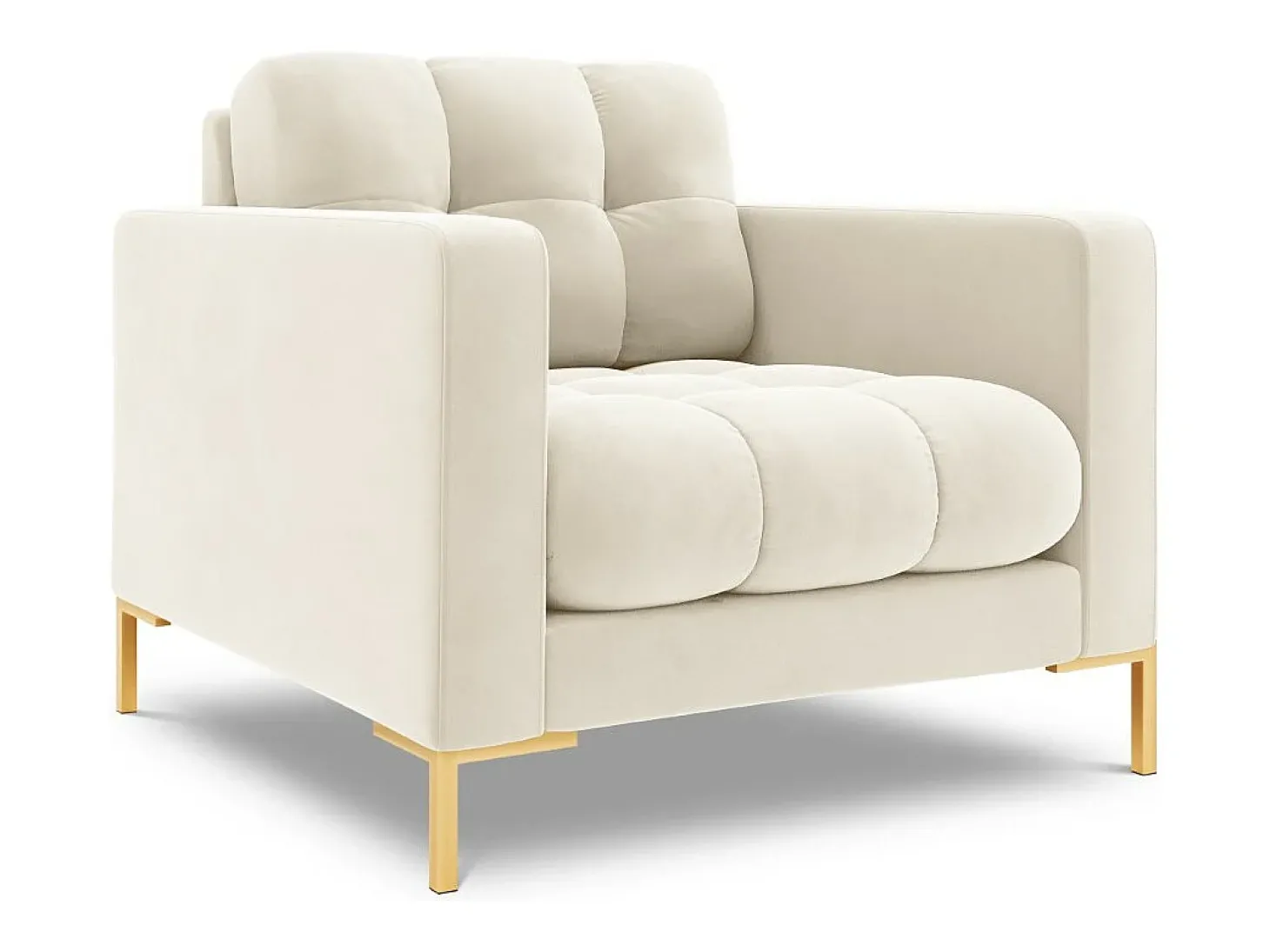 Cosmopolitan Design - Poltrona "Bali" em veludo bege claro - 87x92x75cm