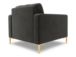 Cosmopolitan Design - Poltrona "Bali" em veludo cinza escuro - 87x92x75cm
