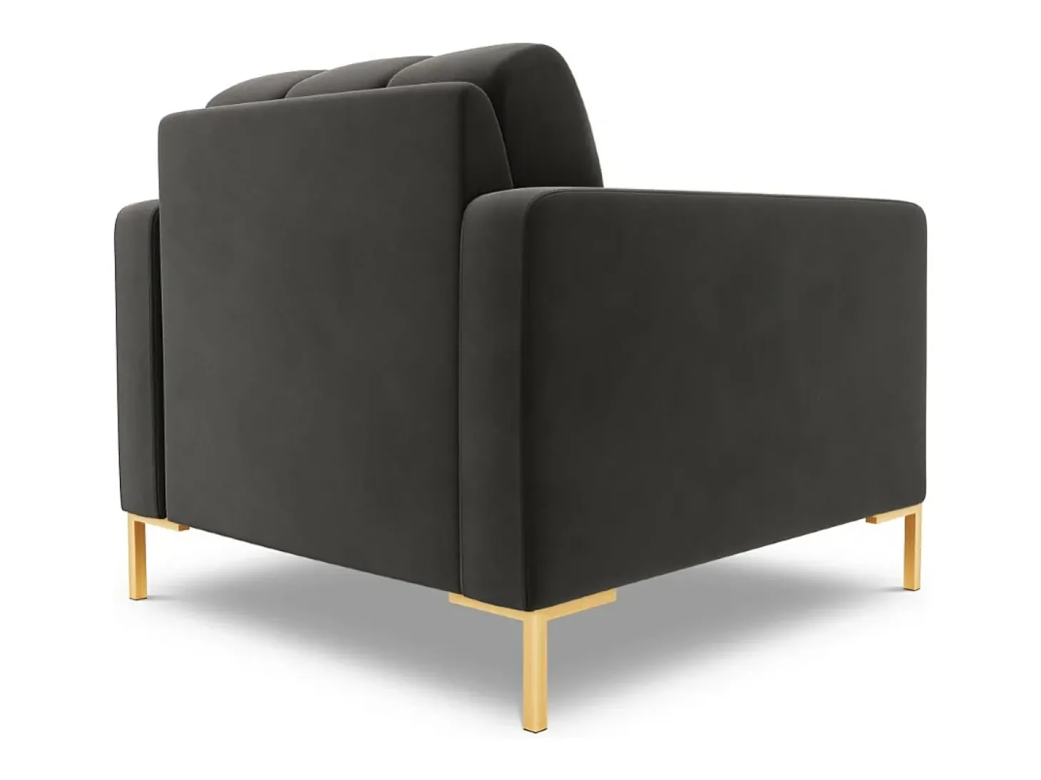 Cosmopolitan Design - Poltrona "Bali" em veludo cinza escuro - 87x92x75cm