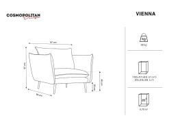 Cosmopolitan Design - Poltrona "Vienna" em tecido bouclé bege - 97x94x95cm