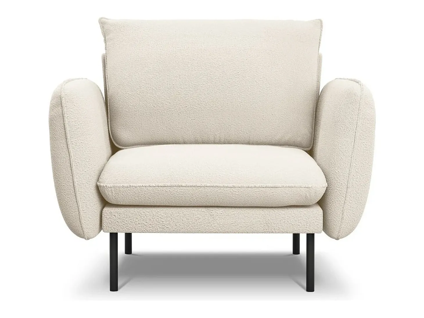 Cosmopolitan Design - Poltrona "Vienna" em tecido bouclé bege - 97x94x95cm