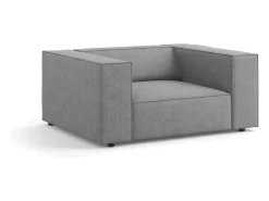 Cosmopolitan Design - Poltrona "Arendal" em tecido chenille com efeito canelado cinza escuro - 124x102x70cm
