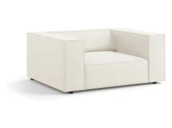 Cosmopolitan Design - Poltrona "Arendal" em tecido chenille com efeito canelado marfim - 124x102x70cm