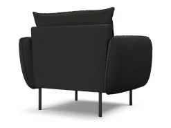Cosmopolitan Design - Poltrona "Vienna" em tecido bouclé preto - 97x94x95cm