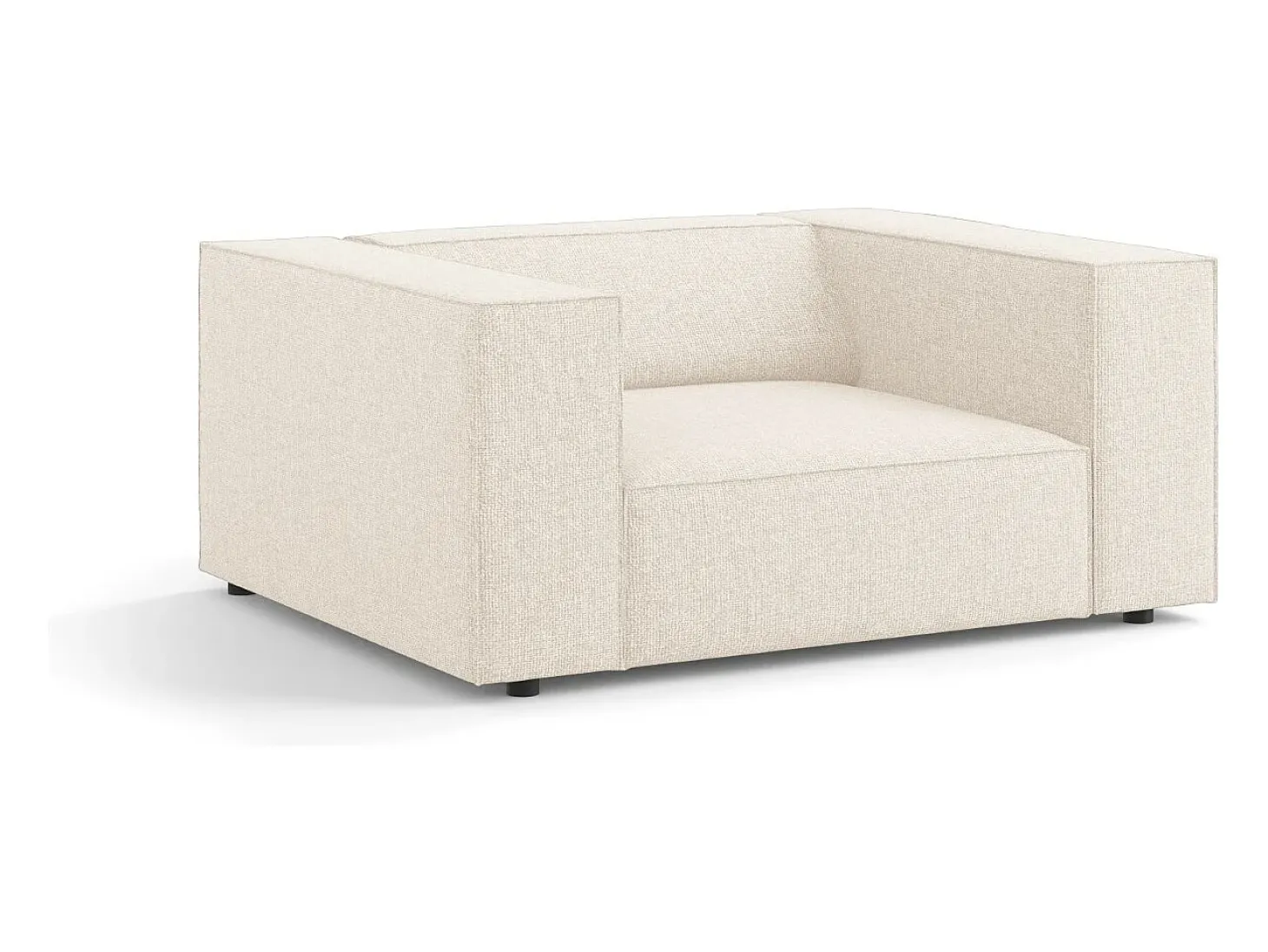 Cosmopolitan Design - Poltrona "Arendal" em tecido chenille bege claro - 124x102x70cm