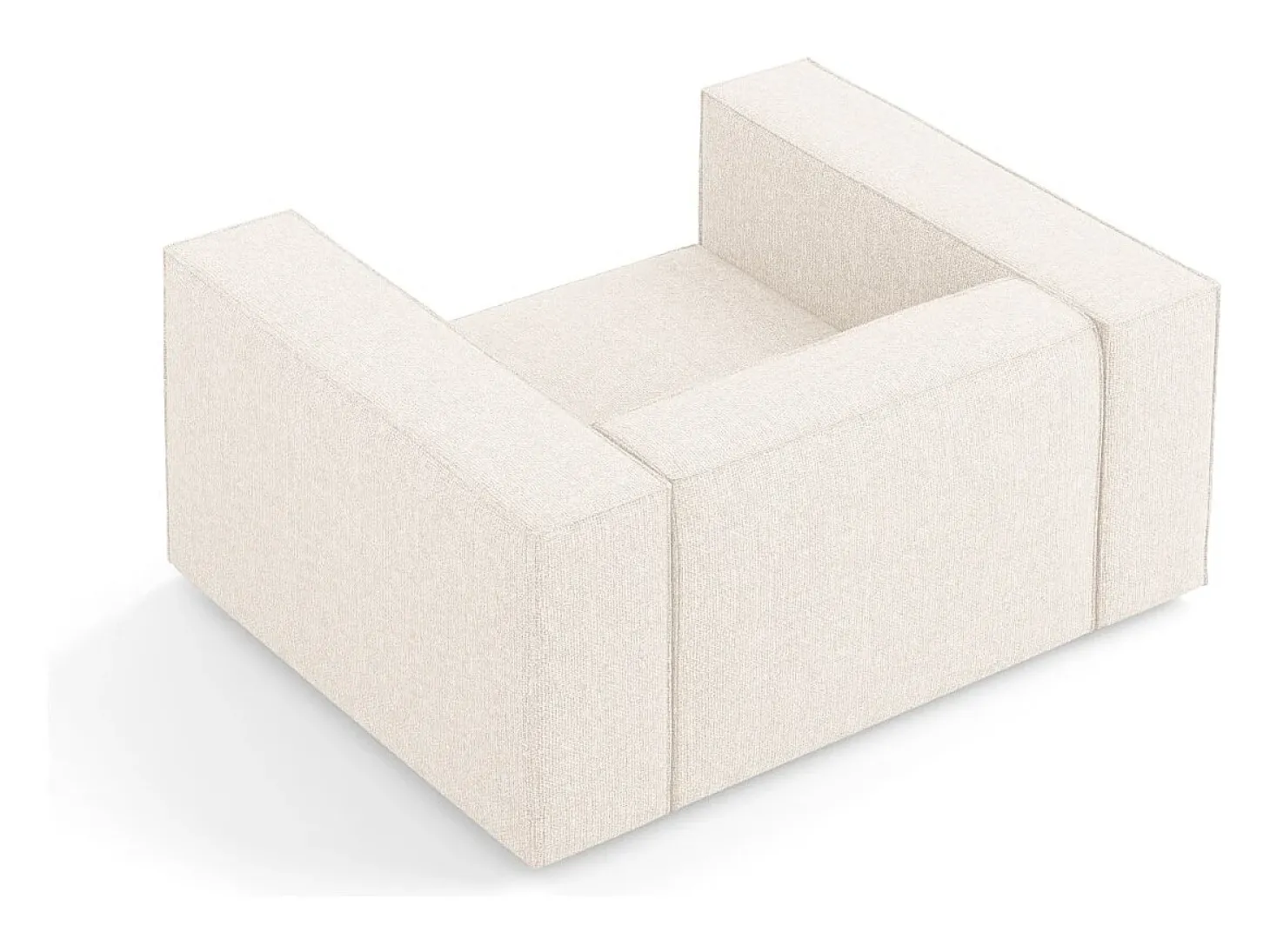 Cosmopolitan Design - Poltrona "Arendal" em tecido chenille bege claro - 124x102x70cm