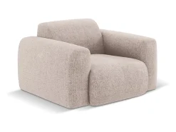Cosmopolitan Design - Poltrona "Nolio" 2 lugares em tecido chenille bege - 105x95x72cm