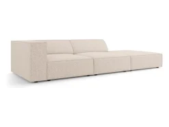 Cosmopolitan Design - Sofá direito "Arendal" 4 lugares em tecido chenille bege - 262x102x70cm