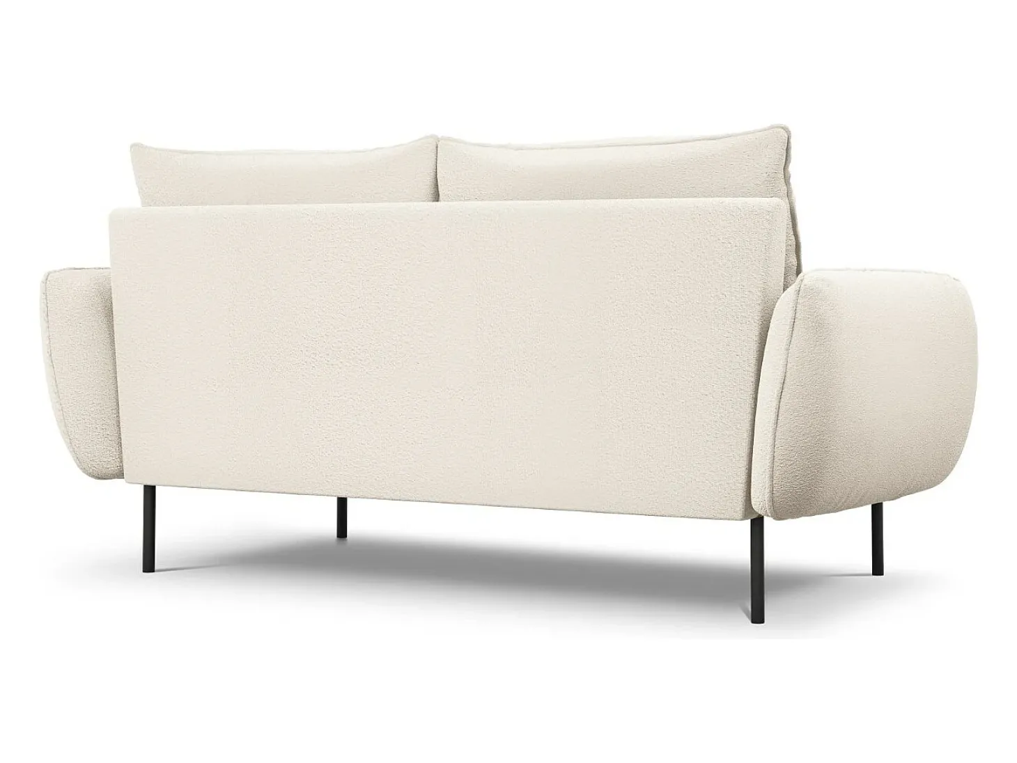 Cosmopolitan Design - Sofá "Vienna" 2 lugares em tecido bouclé bege - 160x92x95cm