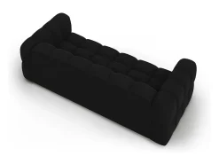 Cosmopolitan Design - Sofá modular "Sky" 4 lugares em veludo preto - 244x102x75cm