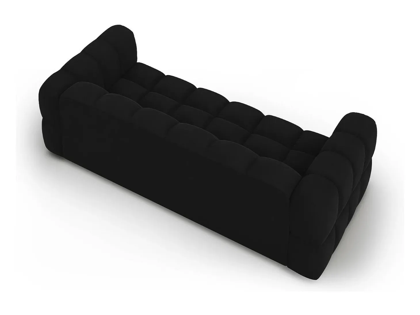 Cosmopolitan Design - Sofá modular "Sky" 4 lugares em veludo preto - 244x102x75cm