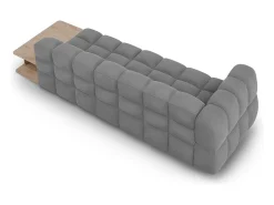Cosmopolitan Design - Sofá modular direito "Sky" 4 lugares em veludo cinza claro - 297x102x75cm