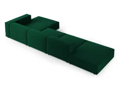 Cosmopolitan Design - Sofá de canto direito "Arendal" 5 lugares em veludo verde garrafa - 341x166x70cm