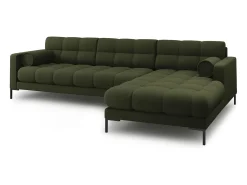 Cosmopolitan Design - Sofá de canto direito "Bali" 5 lugares em tecido estrutural verde - 293x185x75cm