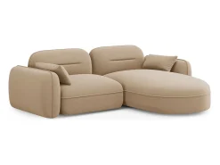 Cosmopolitan Design - Sofá modular de canto direito "Sydney" 3 lugares em veludo areia - 230x165x70cm