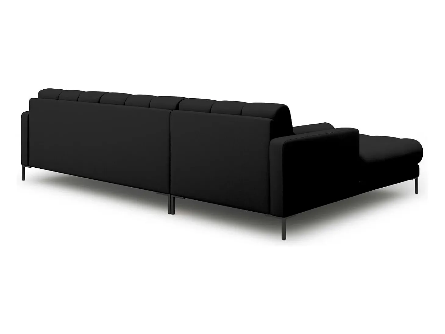Cosmopolitan Design - Sofá de canto esquerdo "Bali" 5 lugares em tecido estrutural preto - 293x185x75cm