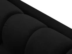 Cosmopolitan Design - Sofá "Bali" 2 lugares em veludo preto - 152x92x75cm