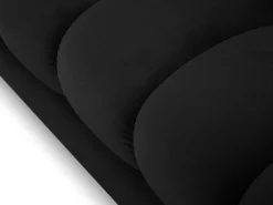Cosmopolitan Design - Sofá "Bali" 2 lugares em veludo preto - 152x92x75cm