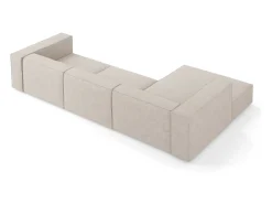 Cosmopolitan Design - Sofá de canto esquerdo "Arendal" 4 lugares em tecido chenille com efeito canelado bege escuro - 284x166x70cm