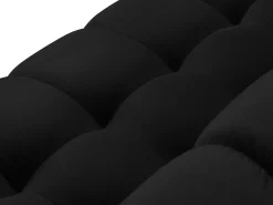 Cosmopolitan Design - Sofá panorâmico "Bali" 9 lugares em veludo preto - 327x256x75cm