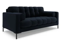 Cosmopolitan Design - Sofá "Bali" 2 lugares em veludo azul escuro - 152x92x75cm