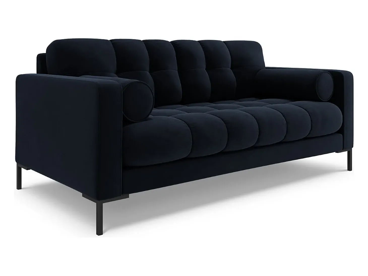 Cosmopolitan Design - Sofá "Bali" 2 lugares em veludo azul escuro - 152x92x75cm
