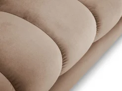 Cosmopolitan Design - Sofá panorâmico "Bali" 7 lugares em veludo bege - 383x185x75cm