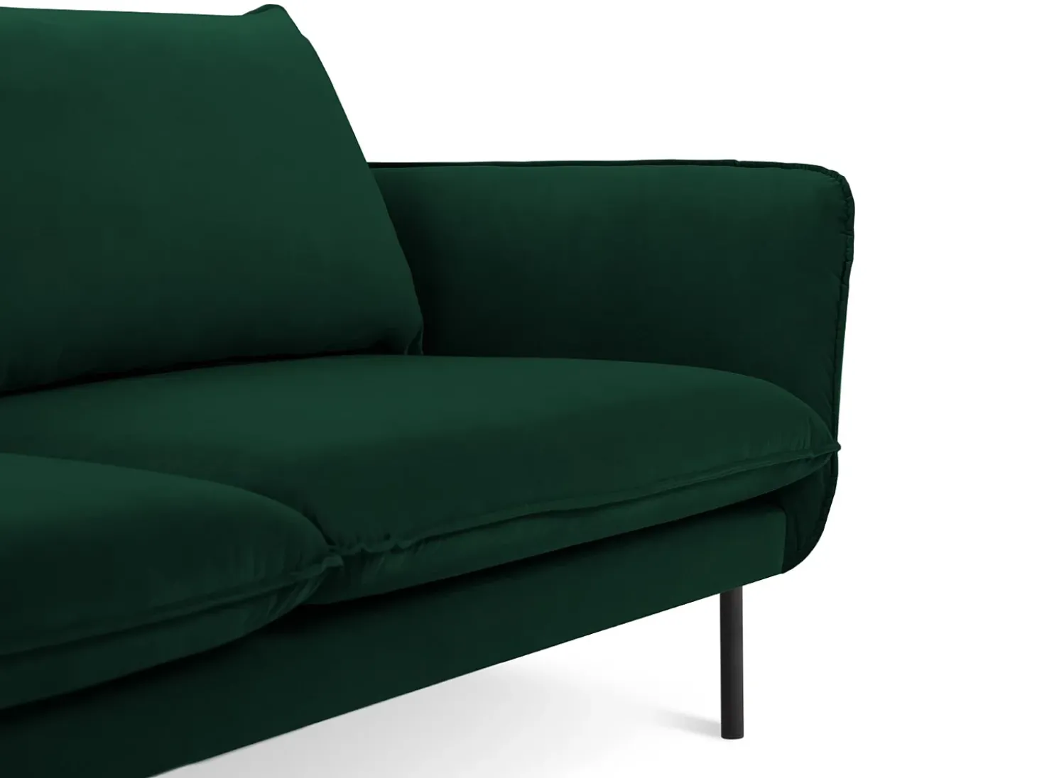 Cosmopolitan Design - Sofá "Vienna" 4 lugares em veludo verde garrafa - 230x92x95cm